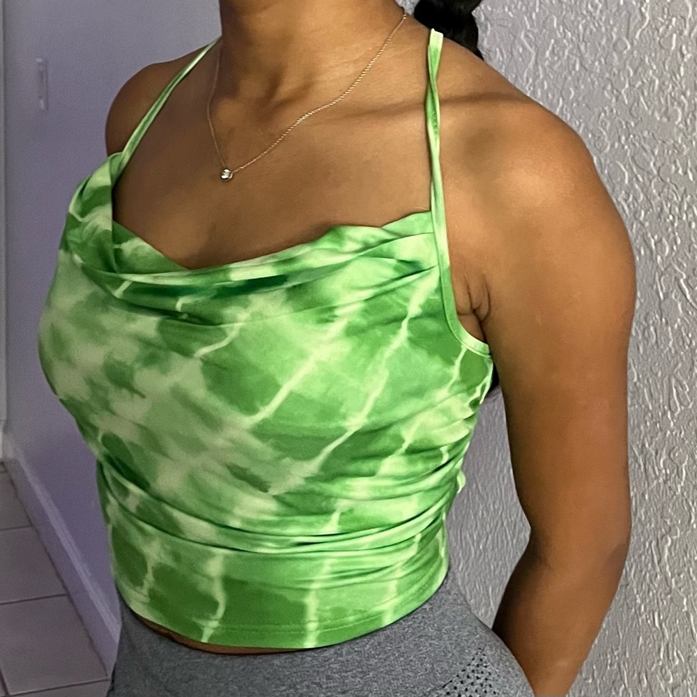 SHEIN green laser type glam top💚💚💚